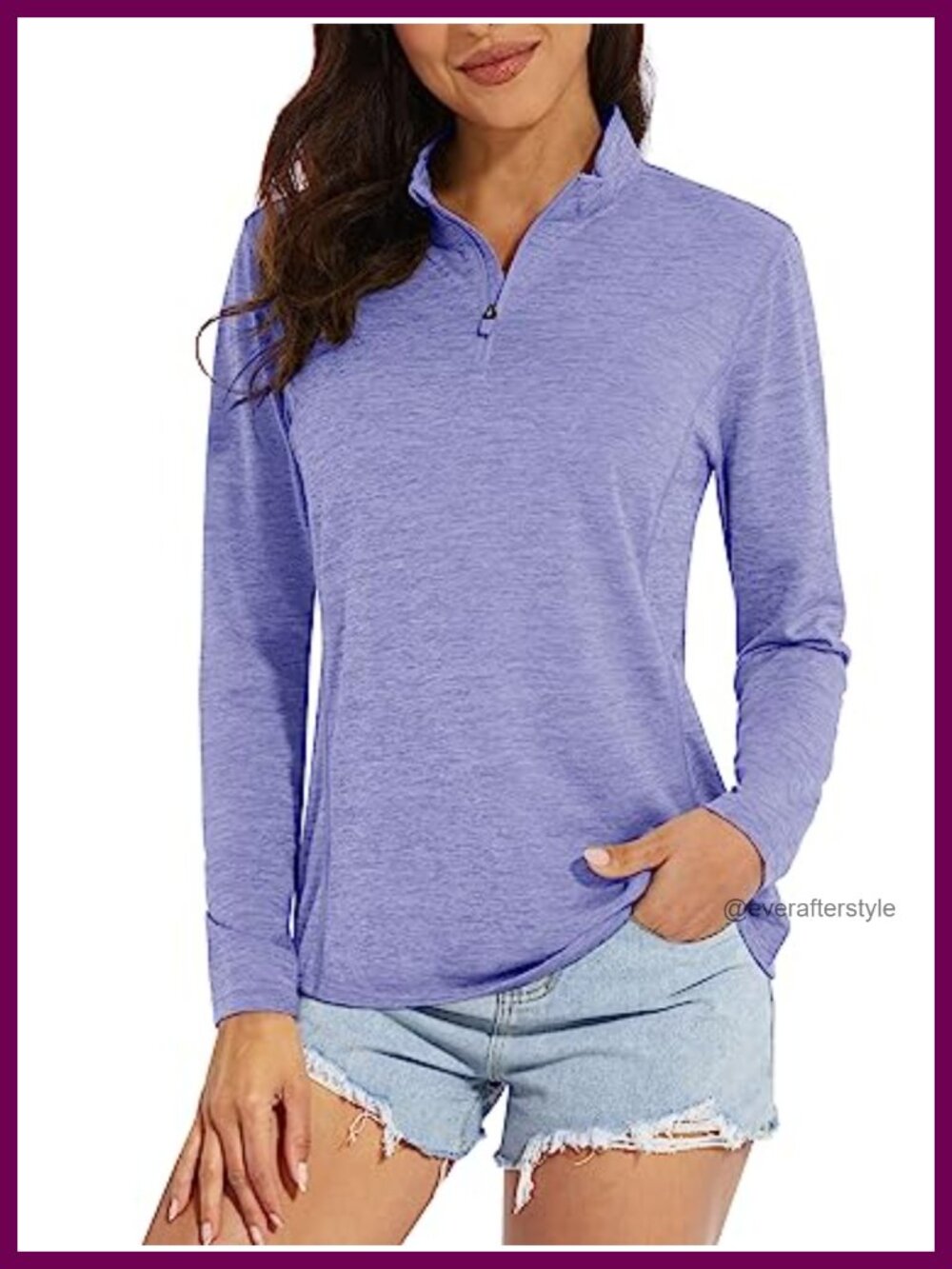 Women's UPF 50+ Sun Shirt Long Sleeve 1/4 Zip Quick Dry Athletic Pullover